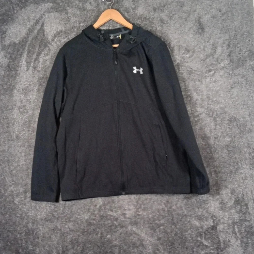 Under Armour full zip men's jacket with hood black size extra large TG